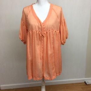 Easel-orange raw edge blouse size Medium